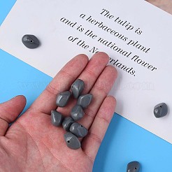 不透明なアクリルビーズ  ナゲット  グレー  12.5x18x13mm  穴：1.6mm  約360個/500g&nbsp;MACR-S373-146-A03