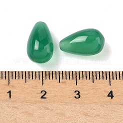 天然石瑪瑙ビーズ  片穴ビーズ  染め＆加熱  ティアドロップ  グリーン  13~13.5x8mm  穴：1mm&nbsp;G-L646-10C