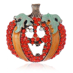 女性用ハロウィン合金エナメルカボチャブローチ  ダークオレンジ  46x46mm&nbsp;LS-SC0855-1