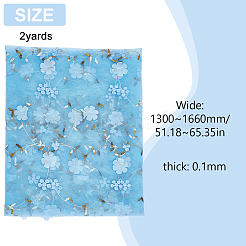 2ヤードの布  ウェディングドレスの衣服アクセサリー  花柄  ライトスカイブルー  1300~1660x0.1mm&nbsp;DIY-HY0001-46A