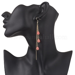 Synthetic Coral Flower Dangle Earrings&nbsp;EJEW-JE06652