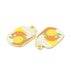 ラックメッキ合金ペンダント  エナメル  カドミウムフリー＆ニッケルフリー＆鉛フリー  レモンドリンクチャーム  ライトゴールド  ミックスカラー  24x15.5x1.3mm  穴：1.8mm&nbsp;FIND-C018-40LG