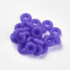 シリコンビーズ  DIYブレスレットの製作  ドーナツ  インディゴ  5x2mm  穴：1mm&nbsp;SIL-E001-S-12