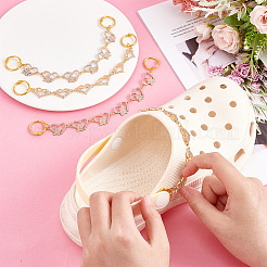 Heart with Butterfly/Infinity Alloy Rhinestone Link Shoe Decoration Chain&nbsp;FIND-AB00008