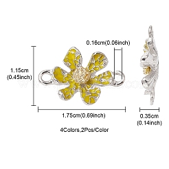 8Pcs 4 Colors Alloy Enamel Connector Charms&nbsp;FIND-YW0003-74