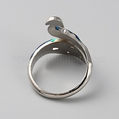 スチールヤーンガイドホルダー  編み指ぬき  ピーコック  ステンレス鋼色  2.5~18.5mm&nbsp;FIND-WH0139-10P-01