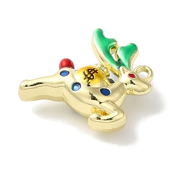 Christmas Deer with Money Bag Rack Plating Alloy Enamel Pendants&nbsp;FIND-I039-024B-G