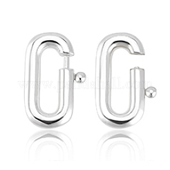 スターリングシルバースプリングリング留め金2個925個  オーバル  銀  13x8x2mm&nbsp;FIND-PH0023-42
