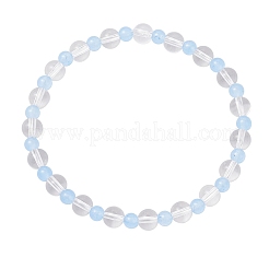 Natural Dyed Malaysia Jade & Synthetic Quartz Crystal Round Beaded Stretch Bracelets for Women&nbsp;BJEW-JB12253-03