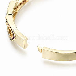 Brass Micro Pave Cubic Zirconia Bangles&nbsp;BJEW-S142-014-NF