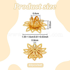 40Pcs Brass Bead Caps&nbsp;KK-PH0015-25G