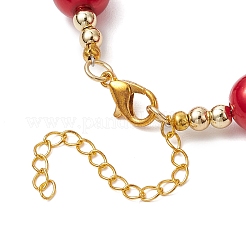 Christmas Theme ABS Plastic Imitation Pearl Link & Charm Bracelets&nbsp;BJEW-JB11115