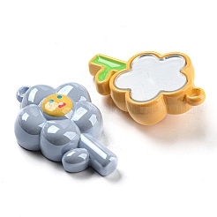 アクリルエナメルペンダント  ガラスと  花のチャーム  ミックスカラー  51.6x32.7x14.1mm  穴：3.6mm&nbsp;MACR-K341-03