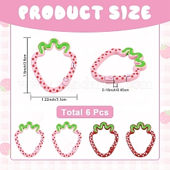 6Pcs 2 Colors Alloy Spring Gate Rings&nbsp;FIND-YW0013-18