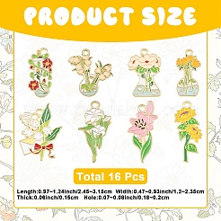 16Pcs 8 Styles Alloy Enamel Pendants&nbsp;ENAM-YW0009-07