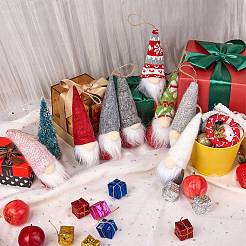 2 Sets 2 Style Cloth Christmas Doll Pendant Decorations&nbsp;HJEW-SZ0001-09