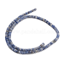 天然ブルースポットジャスパービーズ連売り  ロンデル  4x2mm  穴：0.9mm  約160~162個/連  14.96~15.16インチ（38~38.5cm）&nbsp;G-Z110-B14-2x4mm