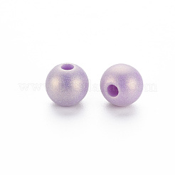 スプレー塗装された不透明なアクリルビーズ  艶消し  ラウンド  ミックスカラー  8x7mm  穴：2mm  約1345個/500g&nbsp;ACRP-S679-B33