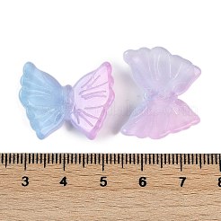 スプレープリントガラスビーズ  蝶  アザミ  20x24.5x6mm  穴：1.2mm&nbsp;GLAA-Z007-02I