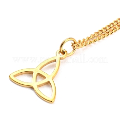 304 Stainless Steel Curb & Herringbone Chains Double Layer Necklaces&nbsp;NJEW-P280-01G