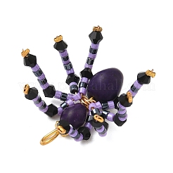 Halloween Theme Dyed Synthetic Turquoise & Glass Seed Beads Pendants&nbsp;PALLOY-MZ00774-06