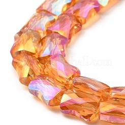AB Color Plated Transparent Glass Beads Strands&nbsp;EGLA-P051-06A-A04