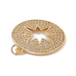 Brass Micro Pave Clear Cubic Zirconia Pendants&nbsp;KK-G439-42G
