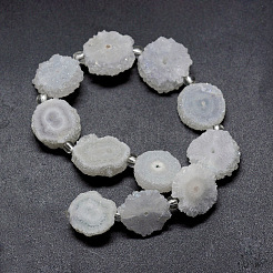 Natural Druzy Quartz Crystal Beads Strands&nbsp;G-F582-A15