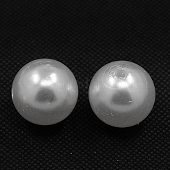 パール調アクリルビーズ  ラウンド  ホワイト  24.5x23.5mm  穴：3mm  約61個/500g&nbsp;PACR-24D-1