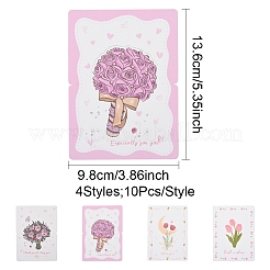 40 Sheets 4 Styles Paper Invitations Greeting Card&nbsp;AJEW-FS0001-26
