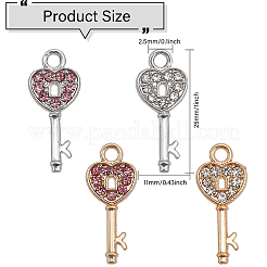 40Pcs 4 Colors Alloy Rhinestone Pendants&nbsp;RB-CA0001-02