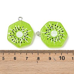 Fruit Theme Spray Painted Opaque Resin Pendants&nbsp;RESI-F061-02G