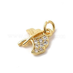 Brass Micro Pave Cubic Zirconia Pendants&nbsp;KK-Z135-01G-03