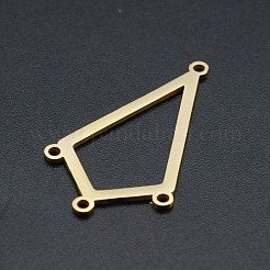 201 ステンレス シャンデリア コンポーネント リンク  4ループリンク  レーザー切断  凧の形  ゴールドカラー  34x20x1mm  穴：1.6mm&nbsp;STAS-R111-LA182