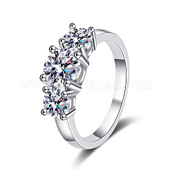 Rhodium Plated 925 Sterling Silver Pave 7A Cubic Zirconia Finger Rings&nbsp;WG3C802-25