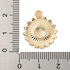 合金エナメルチャーム  ゴールドカラー  ひまわりチャーム  レッドオレンジ  21x18x2mm  穴：1.8mm&nbsp;ENAM-H045-04A-G02