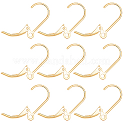 スターリングシルバーのフレンチフックピアス金具5組925個  18KGP本金メッキ  16.5x10x2mm  穴：1mm  ピン：0.8mm&nbsp;STER-BBC0009-20