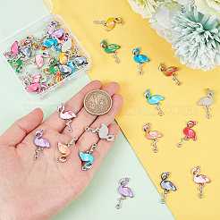 48Pcs 12 Colors Alloy Enamel Connector Charms&nbsp;ENAM-PH0002-23