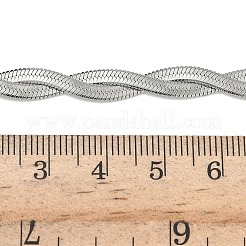 6MM 304 Stainless Steel 2-Strand Flat Snake Chain Bracelet Making&nbsp;STAS-P423-01P