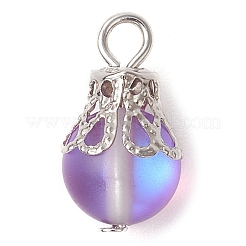 Synthetic Moonstone Round Pendants&nbsp;PALLOY-JF03133-02