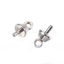変色防止304ステンレススチールペグベイルペンダント  片穴パーツ用  ステンレス鋼色  7x4mm  穴：1.2mm  ピン：1mm&nbsp;STAS-D448-085P