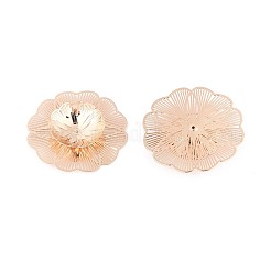 真鍮製ビーズキャップ  花  ライトゴールド  37~38.5x37~38.5x6mm  穴：0.7~0.9mm&nbsp;KK-N278-06KCG