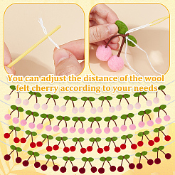 4 Sets 4 Colors Wool Felt Ball Cherry Garland&nbsp;AJEW-OC0005-64
