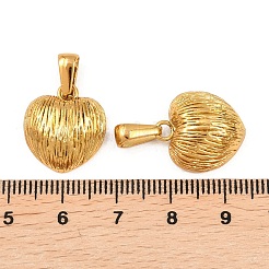 304ステンレスペンダント  ハートチャーム  ゴールドカラー  17.5x15.5x6.5mm  穴：6.5x3mm&nbsp;STAS-P438-37A-G