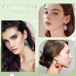 DIY Wood Teardrop Dangle Earrings Kits&nbsp;DIY-ME0001-14