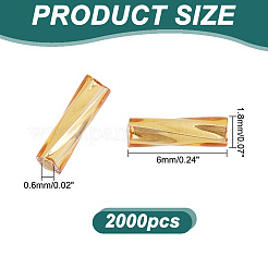 ガラスのラッパビーズ 90g  丸穴シードビーズ  ゴールデンロッド  6x1.8mm  穴：0.6mm  約2000個/90g&nbsp;SEED-HY0001-20A