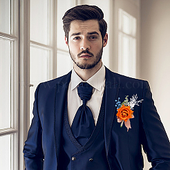 2Pcs 2 Style Silk Cloth & Plastic Imitation Flower Corsage Boutonniere & Wrist Corsage&nbsp;JEWB-CP0001-27B