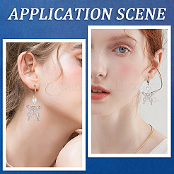 4Pairs Brass Micro Pave Clear Cubic Zirconia Leverback Earring Findings&nbsp;KK-BBC0021-97P