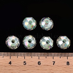 透明なアクリルビーズ  二層ビーズ  ABカラー  多面カット  ラウンド  アクアマリン  9.5x9.5mm  穴：2mm&nbsp;X-TACR-S152-04B-SS2111