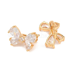 SHEGRACE Brass Micro Pave Clear Cubic Zirconia Twister Clasps&nbsp;XGRQ5K271-829G
